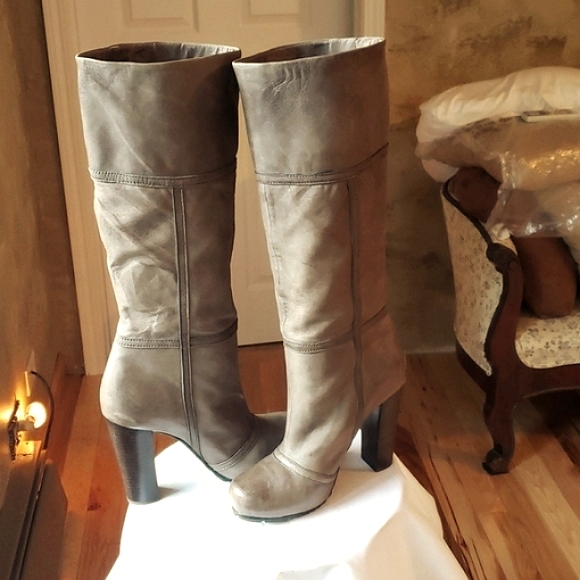 Luca Stefani Luxury Leather Pull-on Boots Color Coffee Only Tried On Store New - Picture 6 of 8